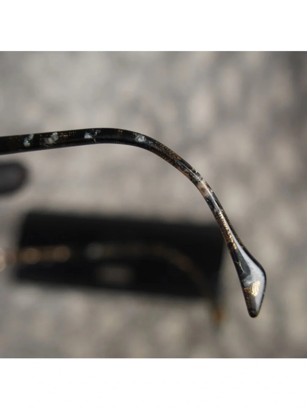 Vintage Gucci Metal Oval Eyeglasses Frames Only Adult 55-18 Gold Flecked Marbled